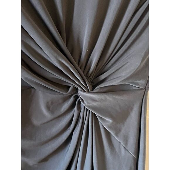 Ralph Lauren Women's Size 6 Gray Twist-Front Elegant Midi Dress Office Church - Picture 2 of 6
